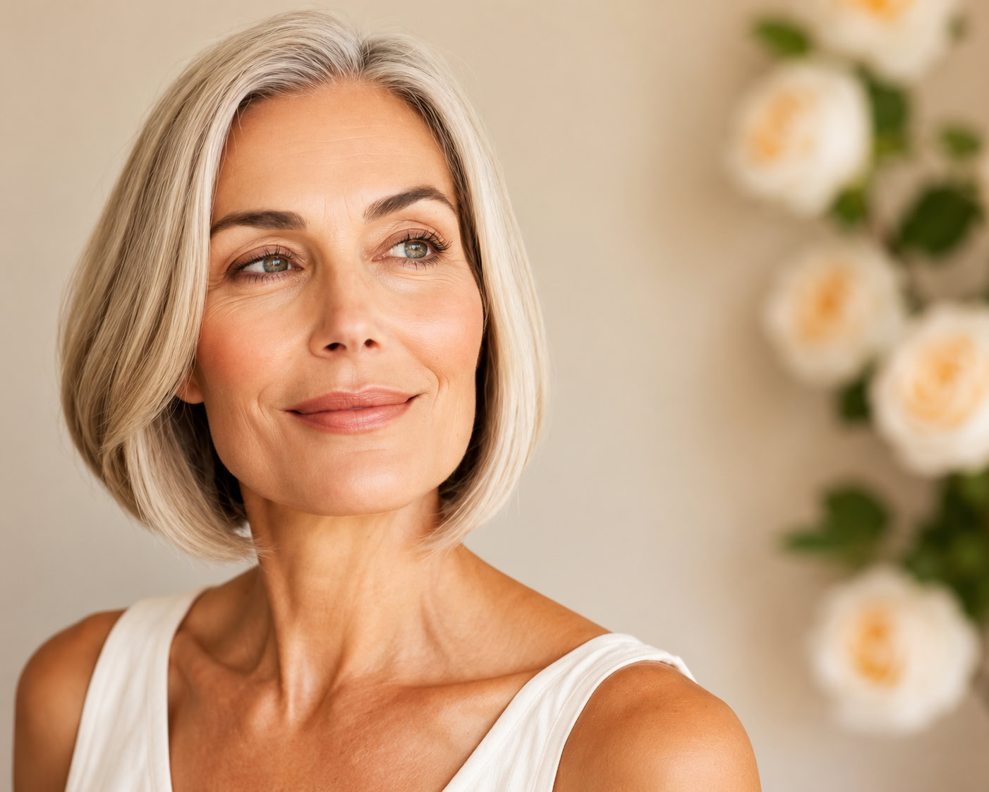 Serene portrait with floral accents (1)